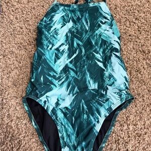 JOLYN Teal Patterned One-Piece Swimsuit